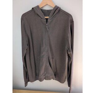 LL Bean Hoodie Women Chocolate Brown Full Zip NWOT Sweater Distressed Wash Cozy